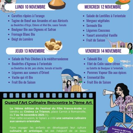 Menu Semaine Culture Culinaire de Monde Arabe