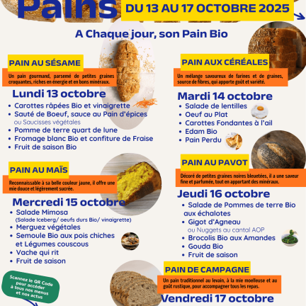 Affiche menu semaine du Goût