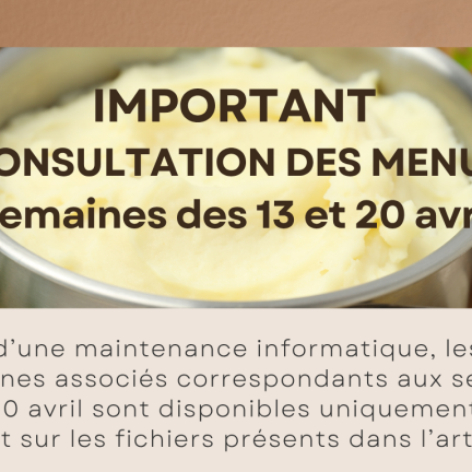Consultation des menus