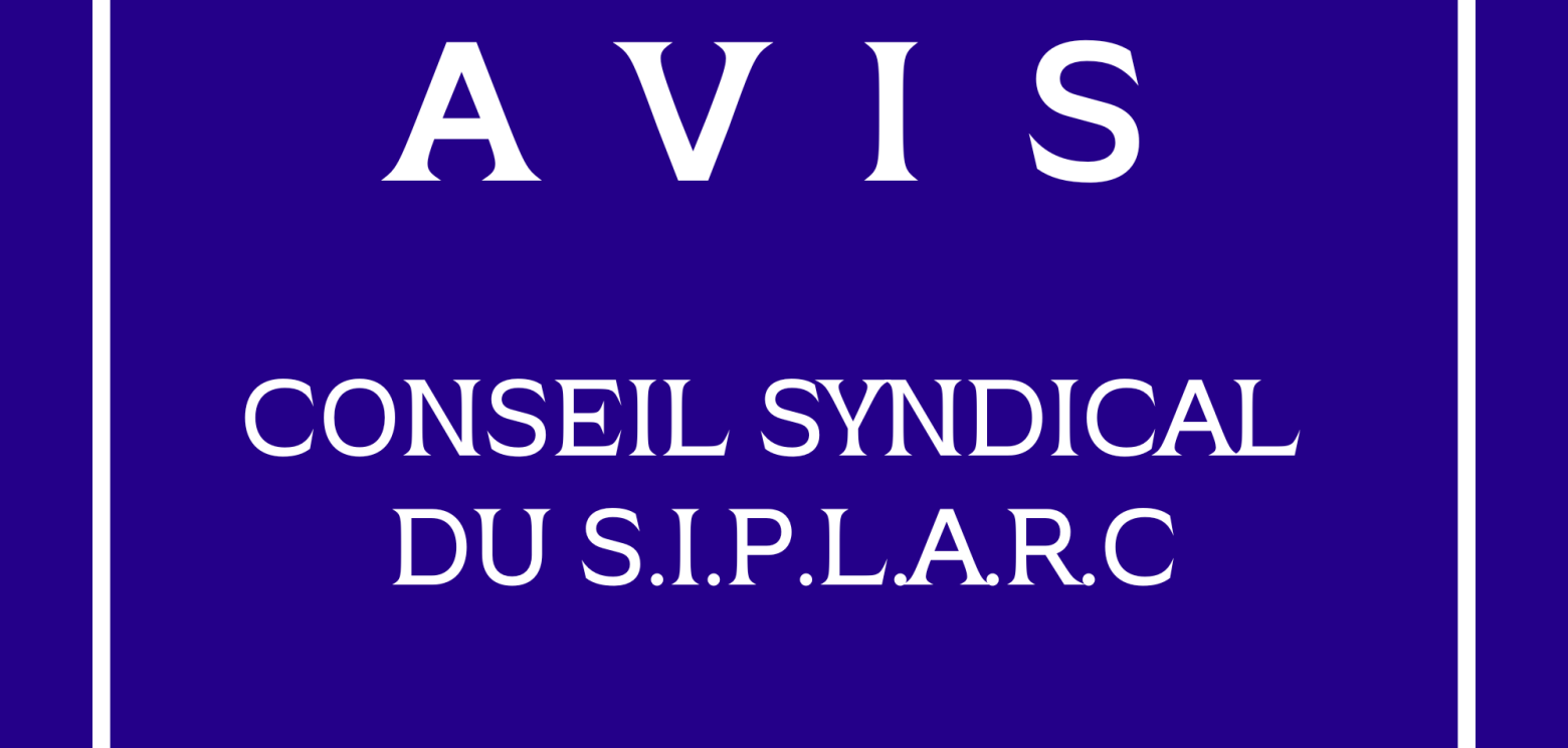 Avis Conseil Syndical Siplarc