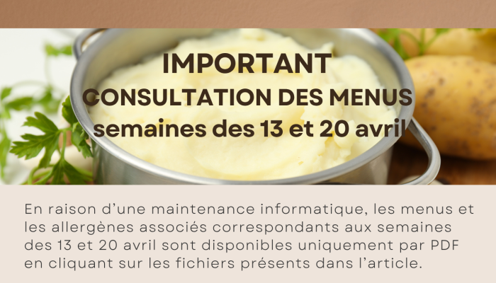 Consultation des menus
