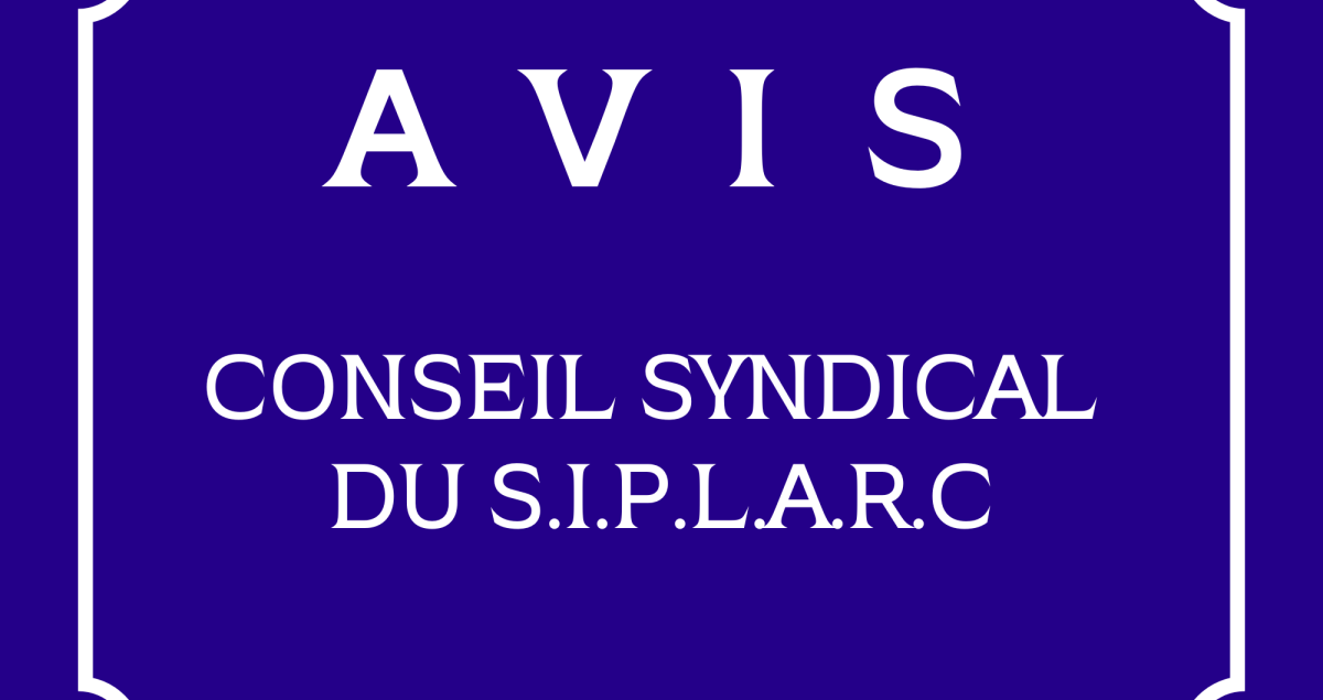 Avis Conseil Syndical Siplarc